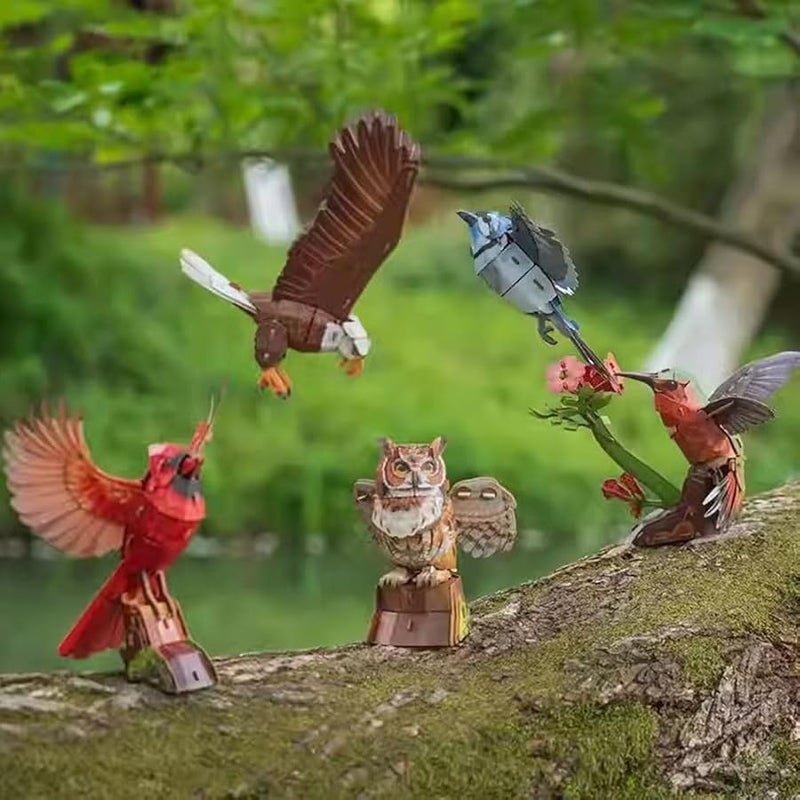 Hummingbird 3D Bird Puzzle Assembly Kit DIY Model With Call Sound For Adults Kids Color A - Image 4